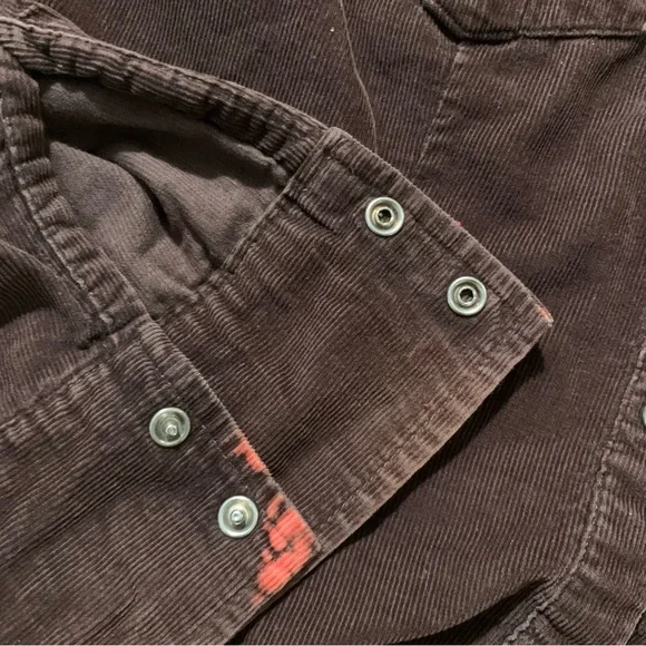 Last call! Vtg express lightweight chocolate brown corduroy western crop shirt - Picture 6 of 10